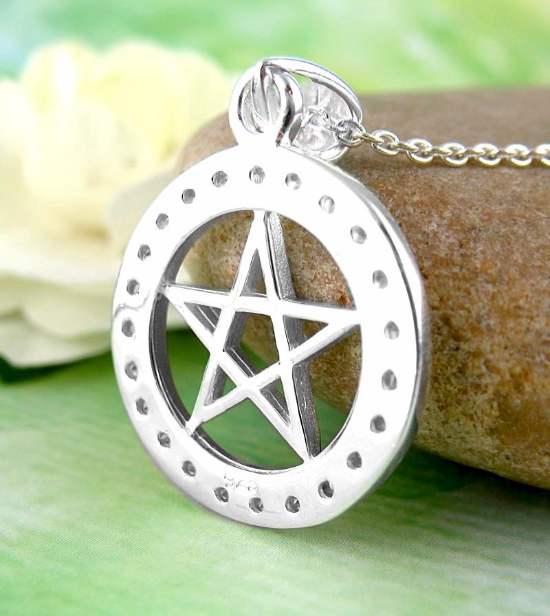 Bright Pentacle Necklace with Crystals - woot & hammy