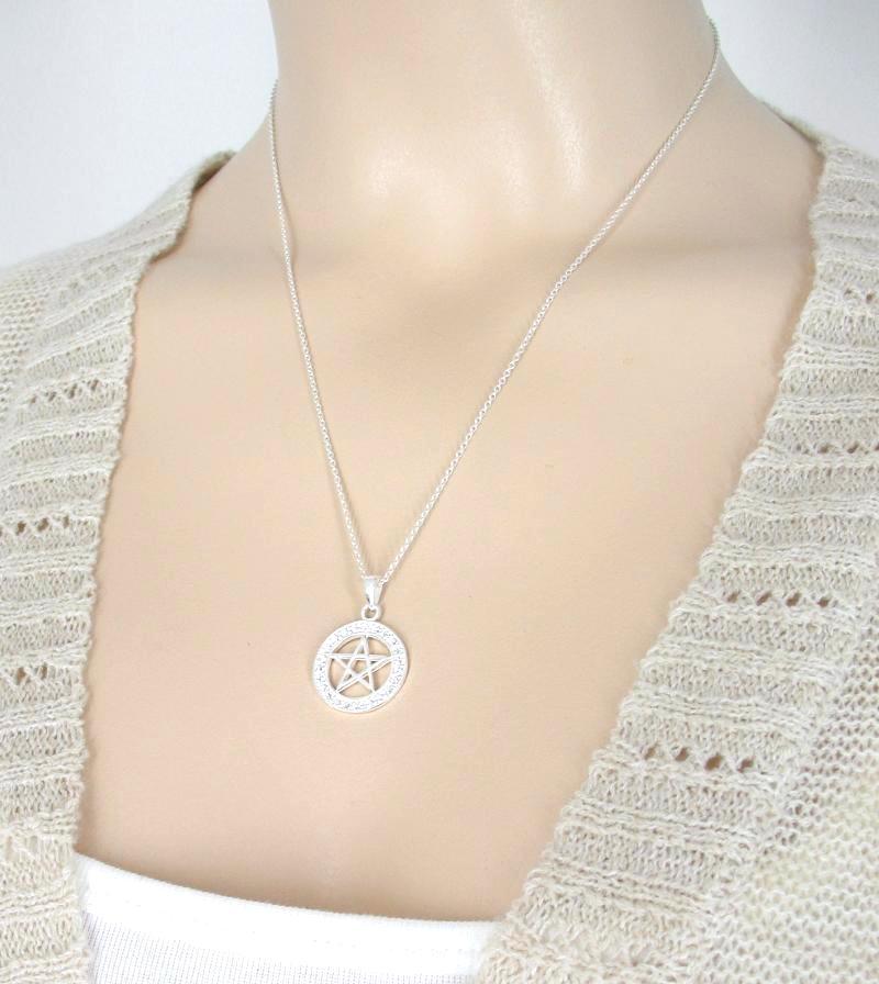 Bright Pentacle Necklace with Crystals - woot & hammy