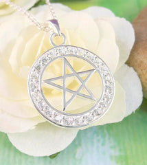 Bright Pentacle Necklace with Crystals - woot & hammy