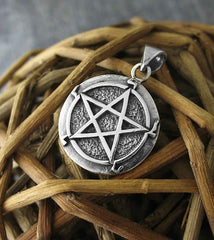 Pentagram Pentacle Pendant Pentagrammaton Yahshuah Hebrew Letters Sterling Silver