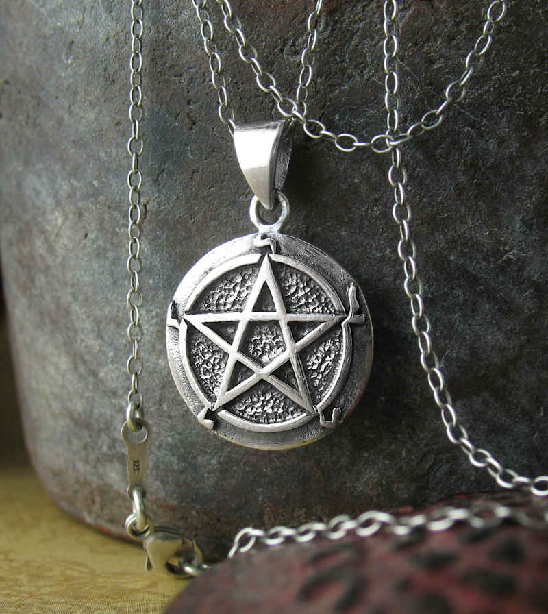 Pentagram Pentacle Pendant Pentagrammaton Yahshuah Hebrew Letters Sterling Silver