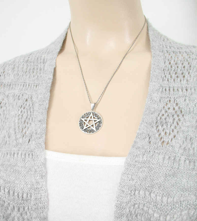 Cut-Out Pentagram Pendant With Triquetra Border | woot & hammy