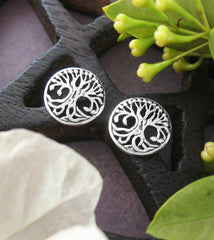 Small Round Tree of Life Post Earrings | woot & hammy