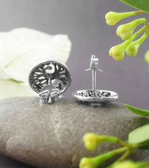 Small Round Tree of Life Post Earrings | woot & hammy