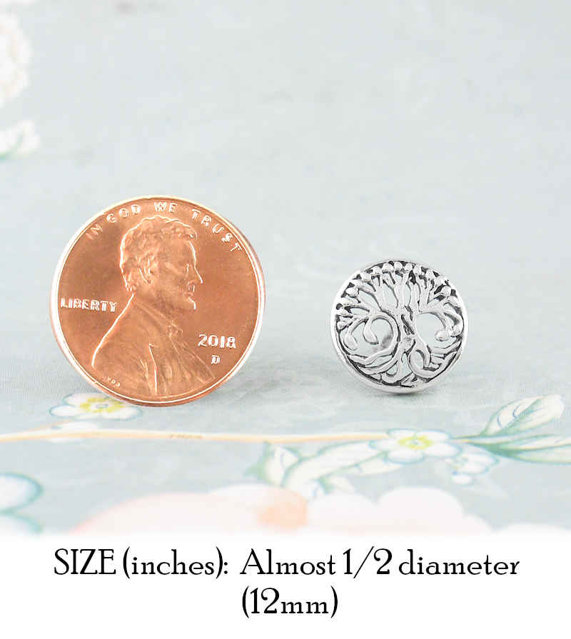 Small Round Tree of Life Post Earrings | woot & hammy