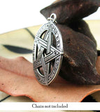 Pentacle Pendant With Runes and Alchemy Symbols in Pewter | woot & hammy