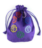 Velveteen Drawstring Pouch With Embroidered Chakra Symbols | Woot & Hammy