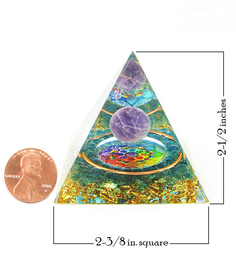 Amethyst Sphere With Mandala Orgonite Pyramid | woot & hammy