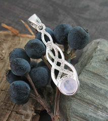 Celtic Rainbow Moonstone Cabochon Pendant | Woot & Hammy