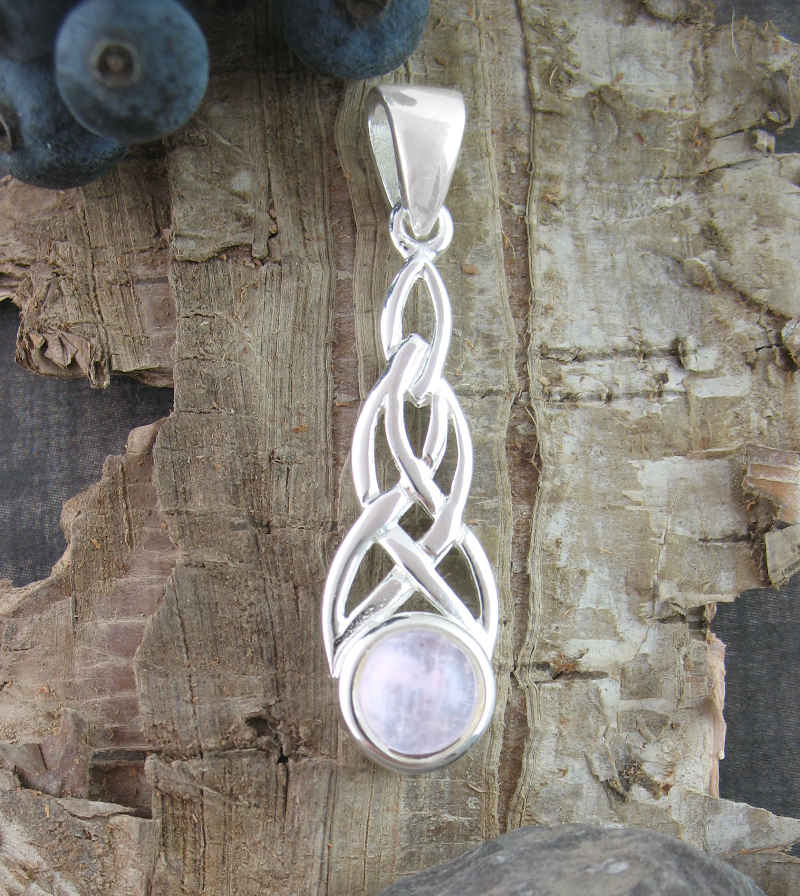 Celtic Rainbow Moonstone Cabochon Pendant | Woot & Hammy