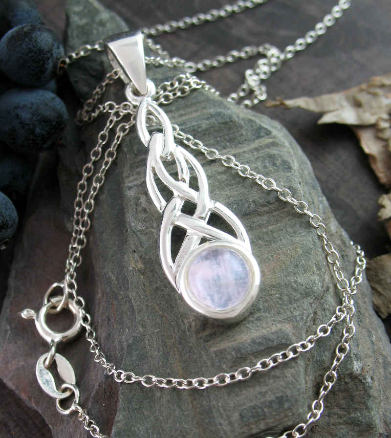 Celtic Rainbow Moonstone Cabochon Pendant | Woot & Hammy