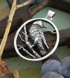 Raven Perched In Tree Oval Pendant | Woot & Hammy