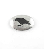 Raven or Crow Pocket Stone, Lead-Free Pewter