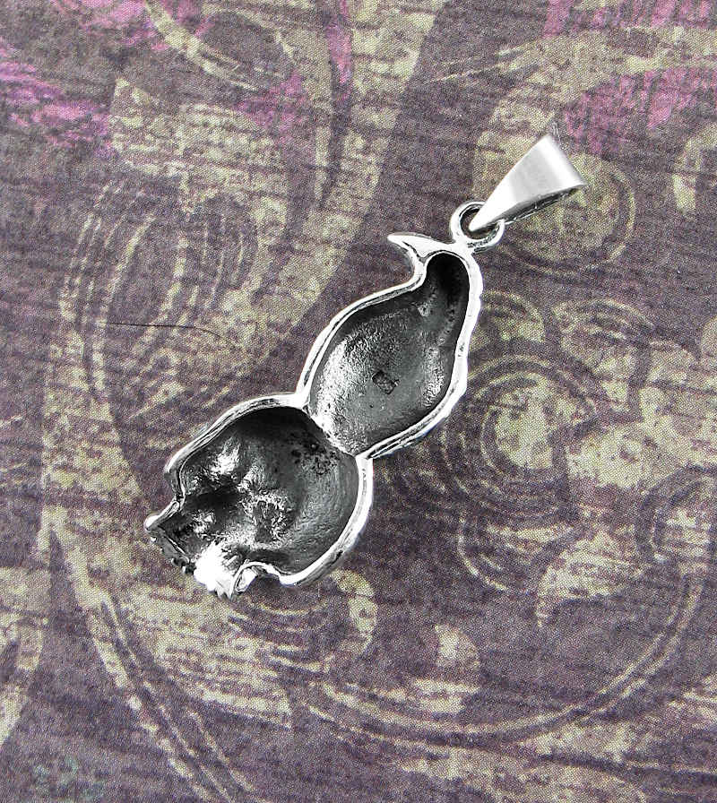 Raven Perched On Human Skull Oxidized Pendant | Woot & Hammy