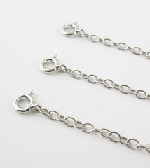 Extender Chains in Rhodium-Plated Sterling Silver