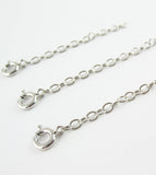 Extender Chains in Rhodium-Plated Sterling Silver