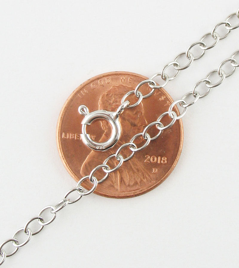 Extender Chains in Rhodium-Plated Sterling Silver