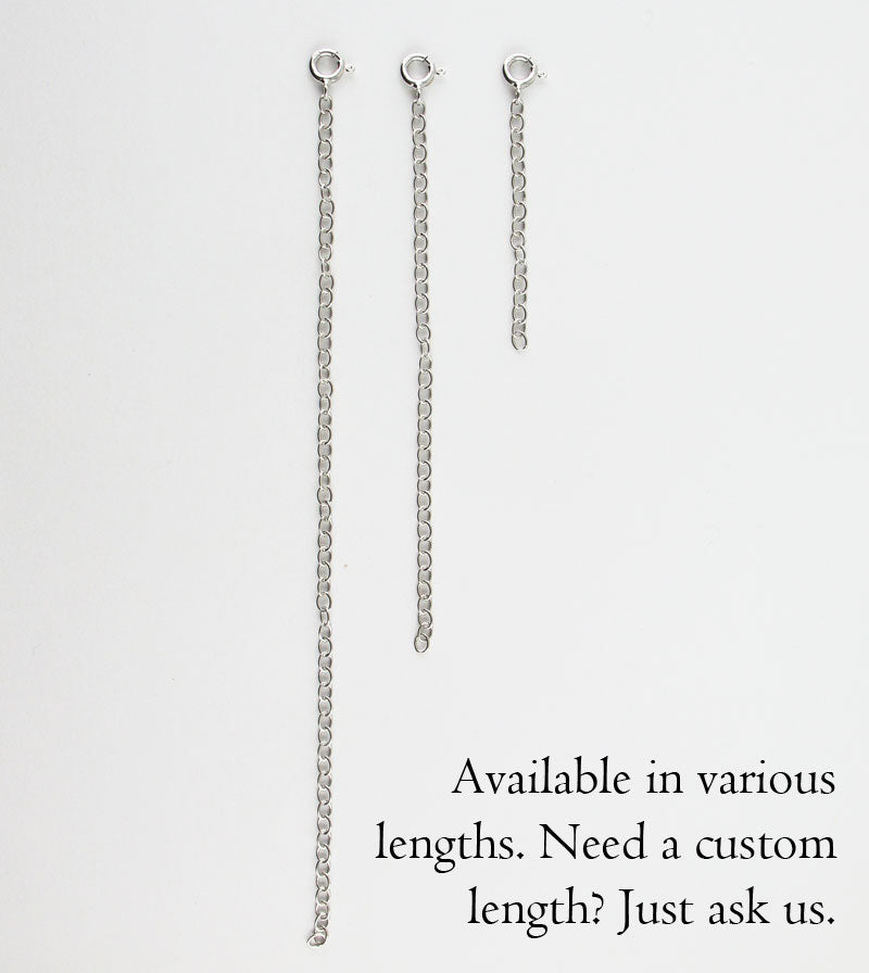 Extender Chains in Rhodium-Plated Sterling Silver