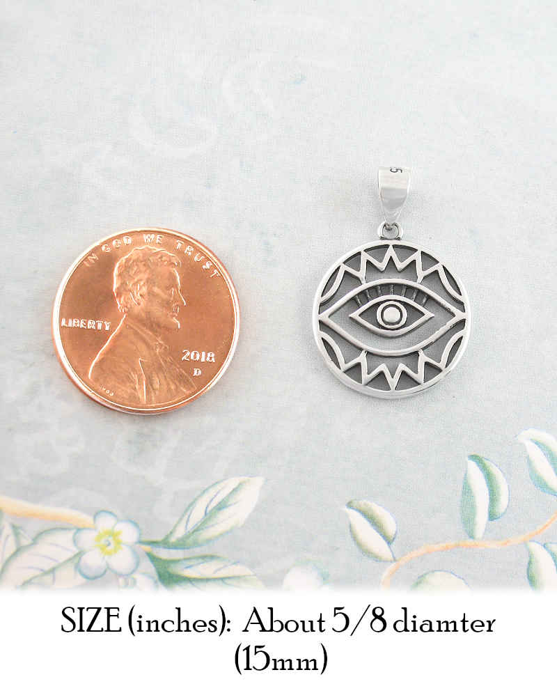 Round Evil Eye With Zig Zags Protective Pendant | woot & hammy