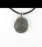 Labyrinth Protection Pewter Amulet Pendant