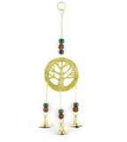 Carillon à vent médaillon arbre de vie avec trois cloches
