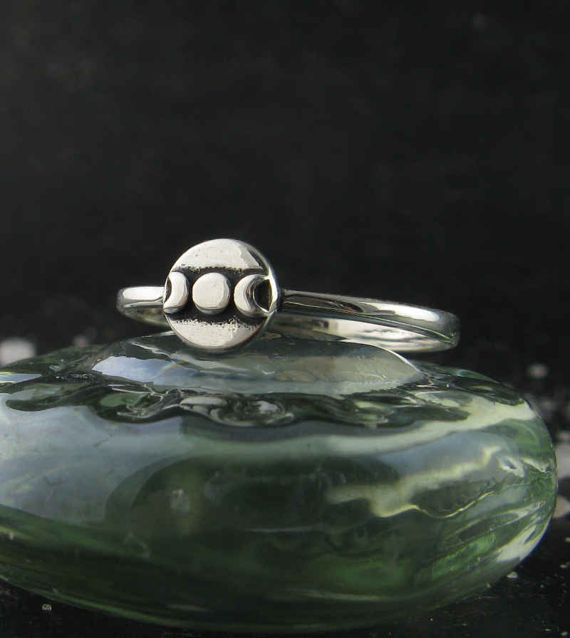 Symble Ring Small Round Triple Moon Symbol Ring | Woot & Hammy – woot & hammy