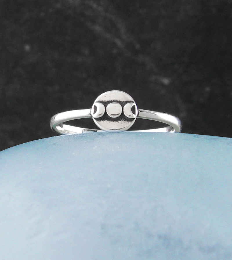 Small Round Triple Moon Symbol Ring | Woot & Hammy
