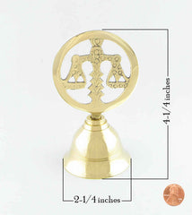 Scales of Justice Brass Altar Bell, 4-1/4 inches | Woot & Hammy