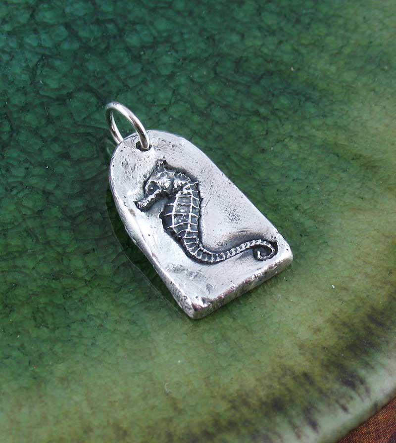 Tablet Seahorse Pendant, 100% Handmade & Cast from a Real Seahorse