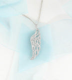 Shimmering Angel Wing Necklace with Crystals - woot & hammy