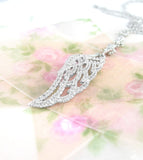 Shimmering Angel Wing Necklace with Crystals - woot & hammy