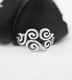 Six Spirals Wind Cloud Toe Midi Knuckle or Pinky Ring, Adjustable