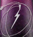 Long Lightning Thunder Bolt Pendant Sterling Silver | Woot & Hammy