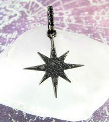 Small Black 8-Pointed Starburst With CZ Pendant | Woot & Hammy