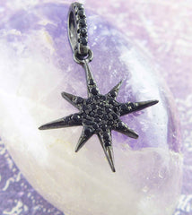 Small Black 8-Pointed Starburst With CZ Pendant | Woot & Hammy