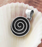 Small Spiral Swirl Oxidized Pendant | Woot & Hammy