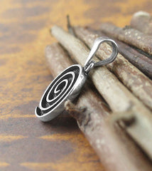 Small Spiral Swirl Oxidized Pendant | Woot & Hammy