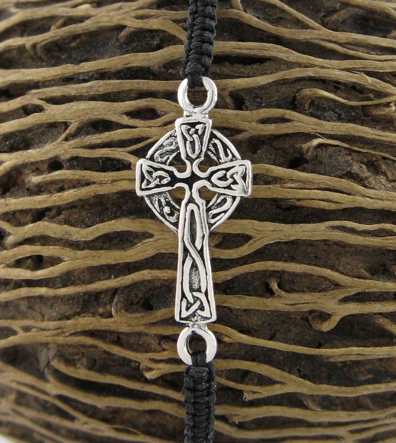 Small Sideways Celtic Cross Adjustable Slipknot Friendship Bracelet | Woot & Hammy