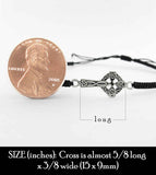 Small Sideways Celtic Cross Adjustable Slipknot Friendship Bracelet | Woot & Hammy