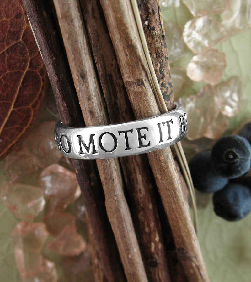 Classic Inscribed So Mote It Be Band Ring  | Woot & Hammy