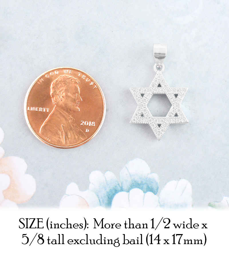 Star of David Symbol With CZ Diamonds Pendant | woot & hammy