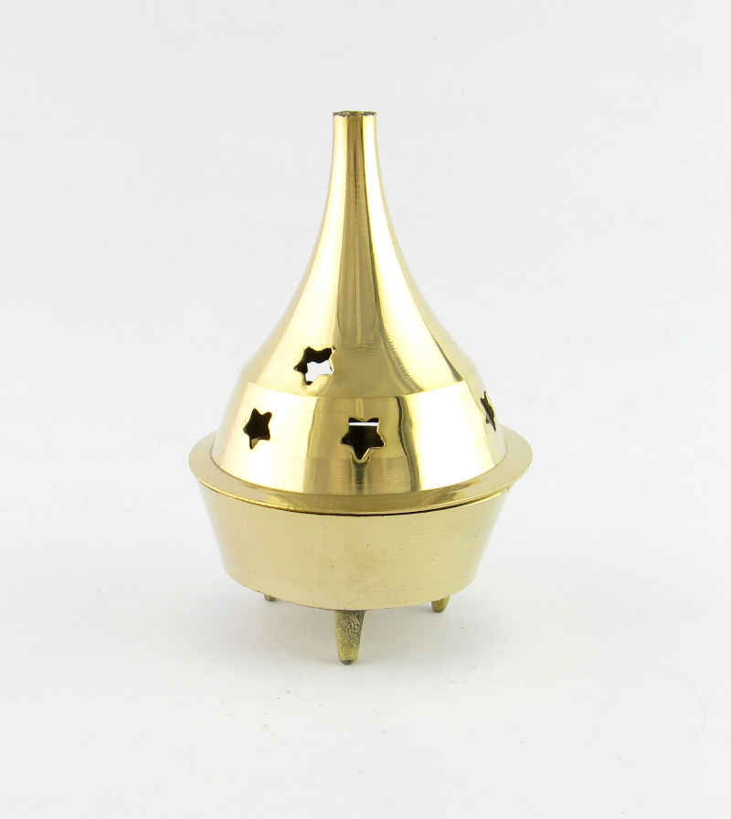 Starry Brass Incense Cone Burner With Cut-Out Stars | Woot & Hammy