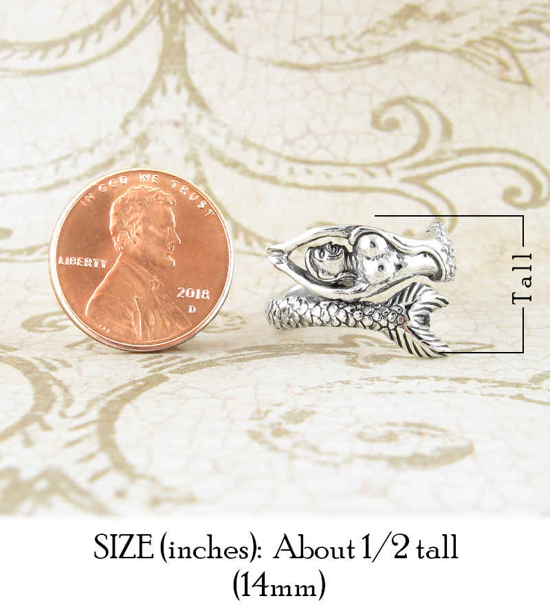 Swimming Mythical Mermaid Adjustable Ring | Woot & Hammy