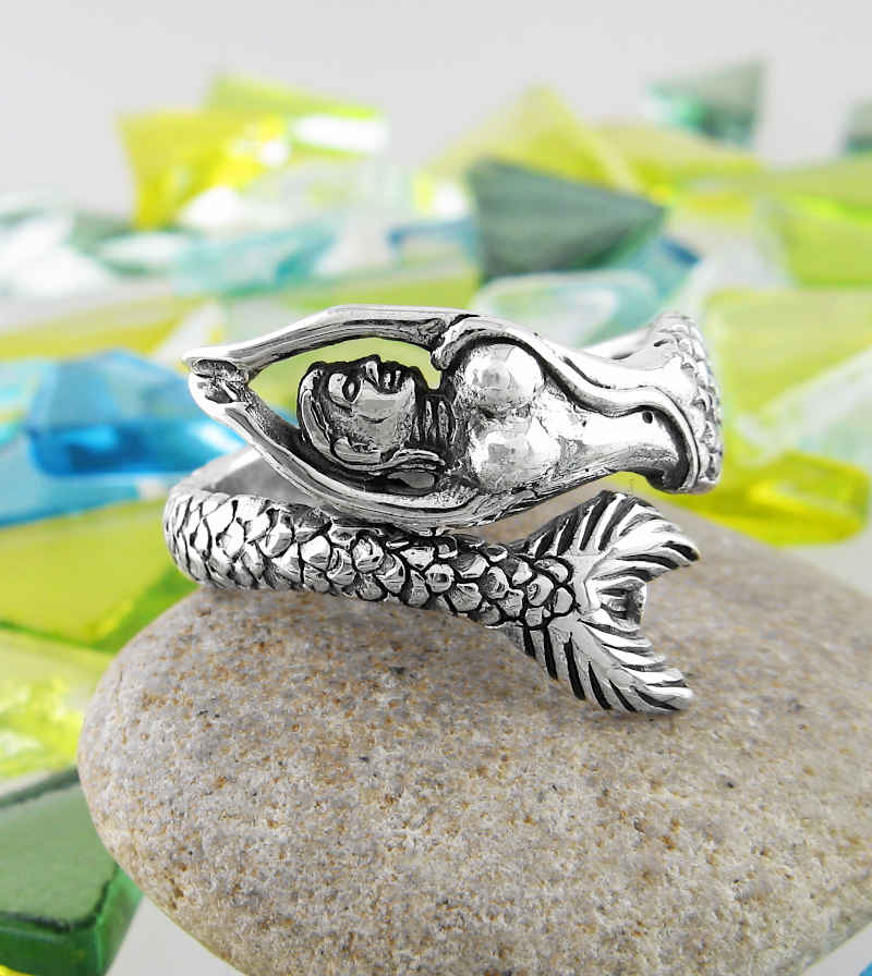 Swimming Mythical Mermaid Adjustable Ring | Woot & Hammy