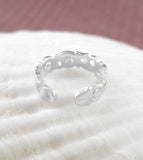 Six Spirals Toe Midi Above Knuckle Toe Pinky Ring, Adjustable Sterling Silver
