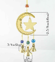 3-Bell Crescent Moon and Star Wind Chime | woot & hammy