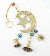 3-Bell Crescent Moon and Star Wind Chime | woot & hammy