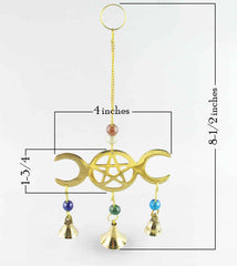 3-Bell Triple Moon and Pentagram Wind Chime | woot & hammy