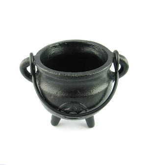 Cast Iron Cauldron with Handle - Incense Burner, Candle Holder, Smudge Pot