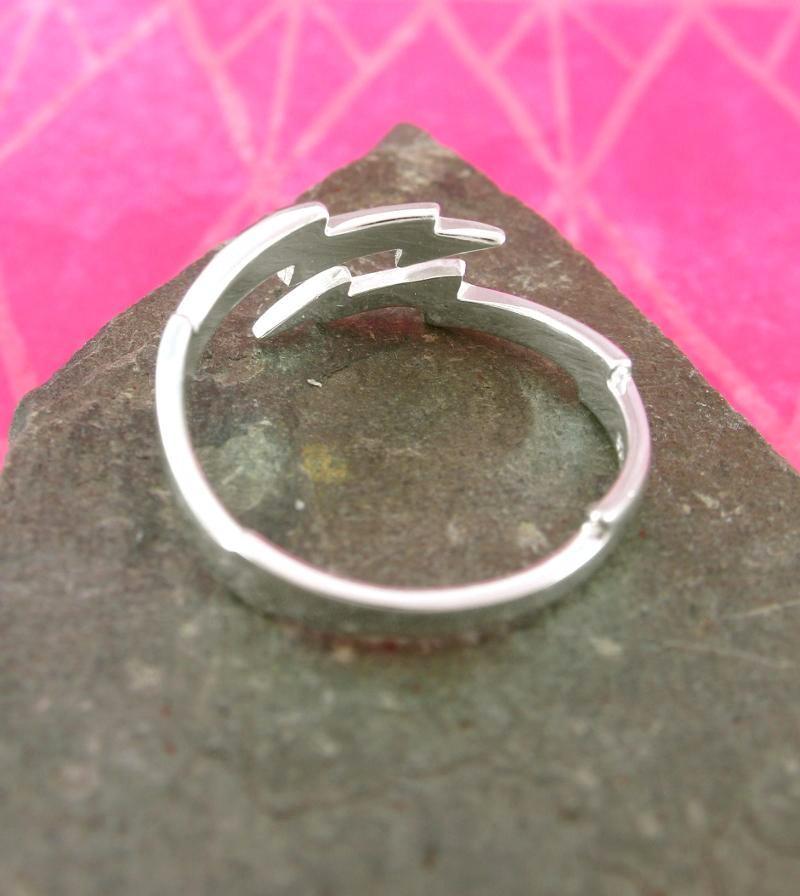 Lightning Bolt Thunderbolt Adjustable Ring | woot & hammy thoughtful jewelry